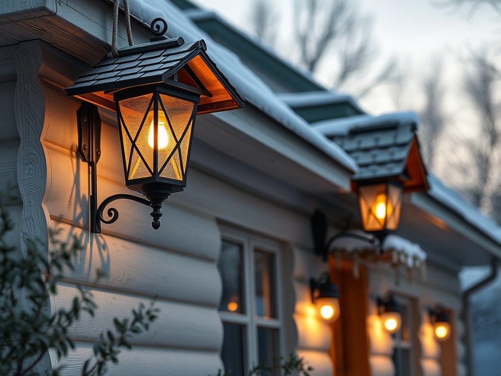 modul-z.ru | Монтаж наружных светильников и электрических точек на фасадах из клееного бруса